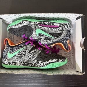 Nike Kids Sneakers - Black, Green, and Orange